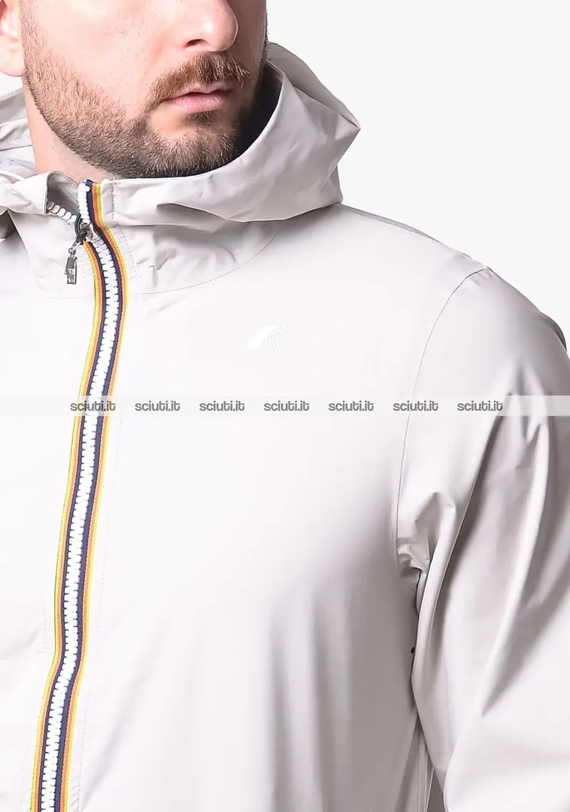 Giubbotto Kway uomo beige chiaro Jack stretch dot
