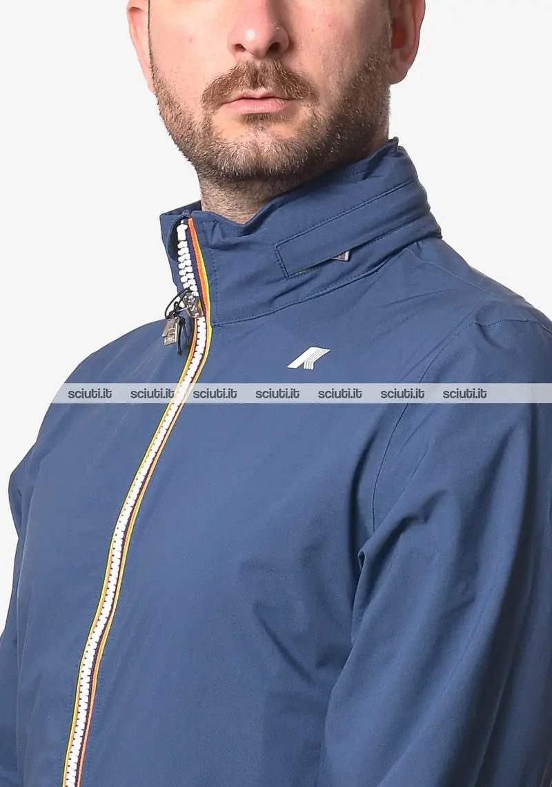 Giubbotto Kway uomo blu insignia Arsene stretch dot