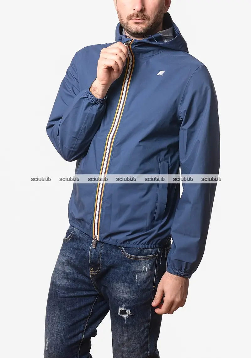 Giubbotto Kway uomo blu insignia Jack stretch dot