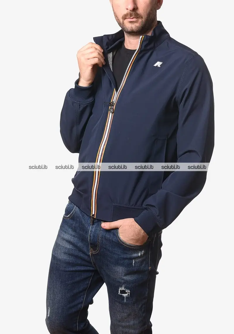 Giubbotto Kway uomo blu scuro Arsene bonded jersey