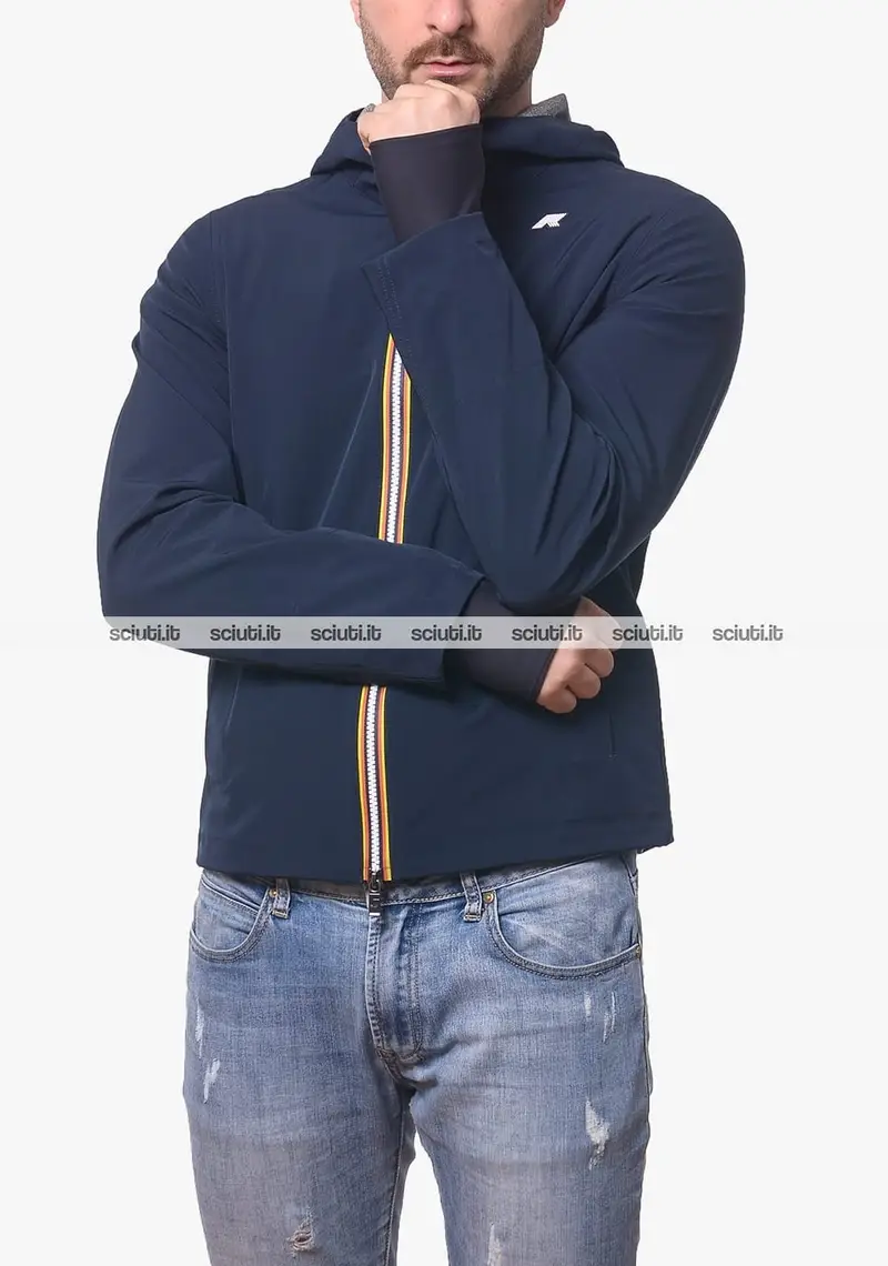 Giubbotto Kway uomo blu scuro Jacko bonded jersey