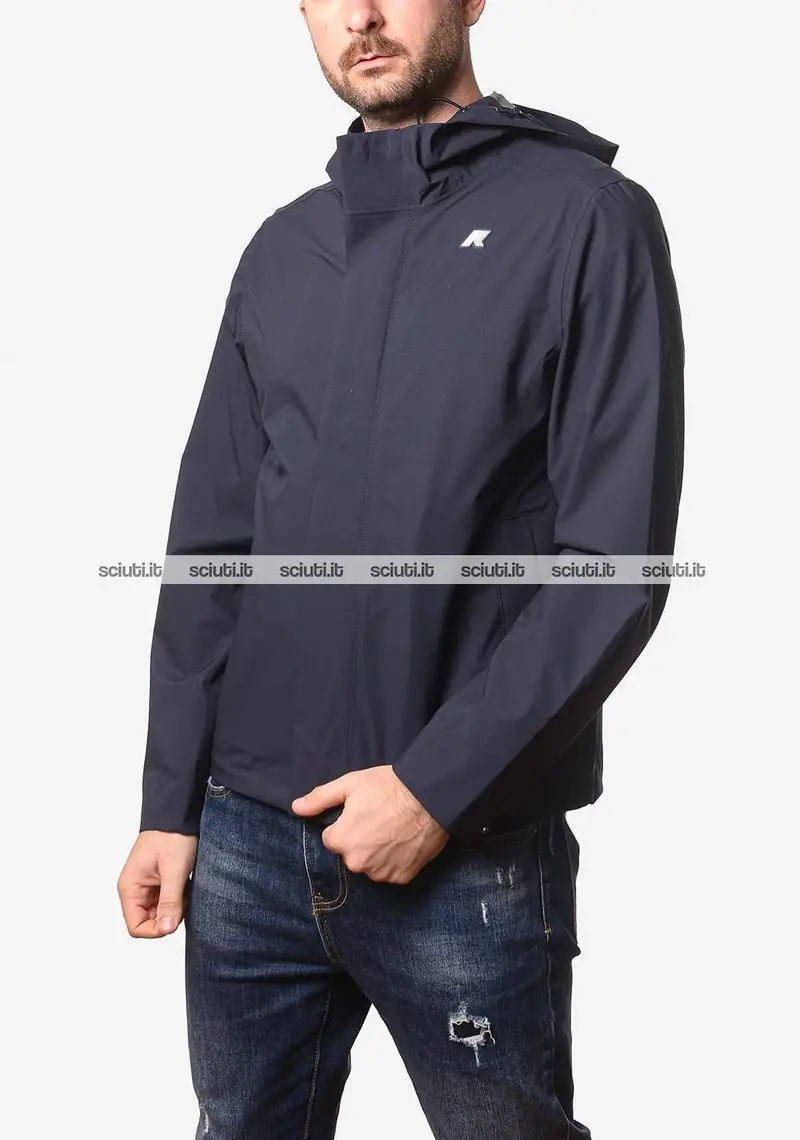 Giubbotto Kway uomo blu scuro Jacko Stretch 2L