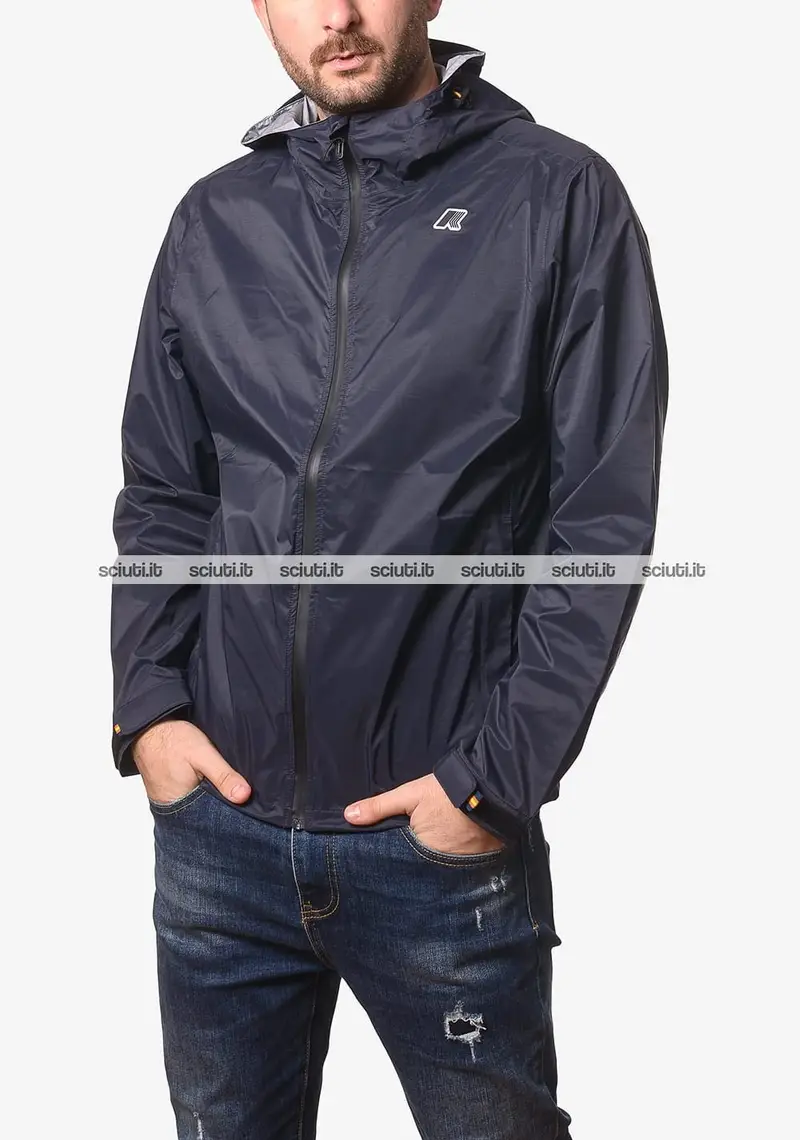 Giubbotto Kway uomo blu scuro ultaleggero Charmain Travel