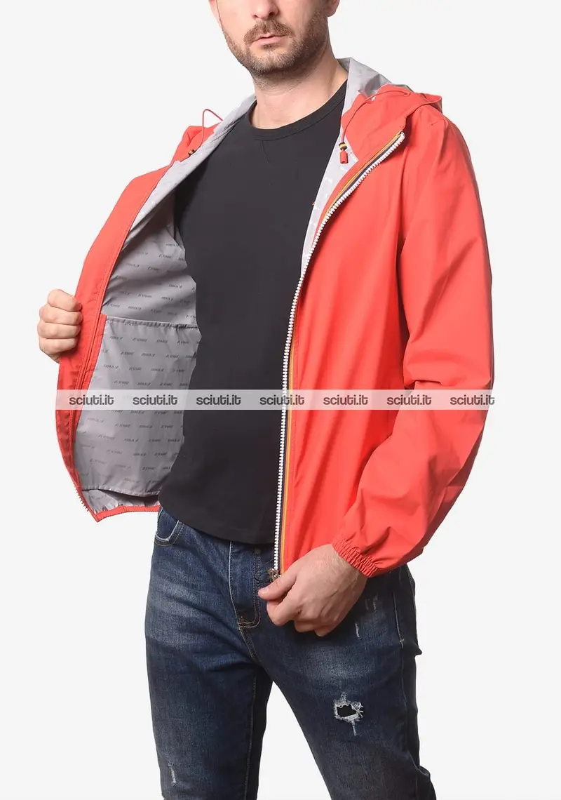Giubbotto Kway uomo rosso Jack stretch dot