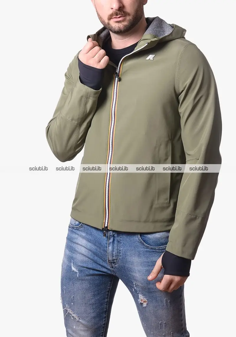 Giubbotto Kway uomo verde Jacko bonded jersey