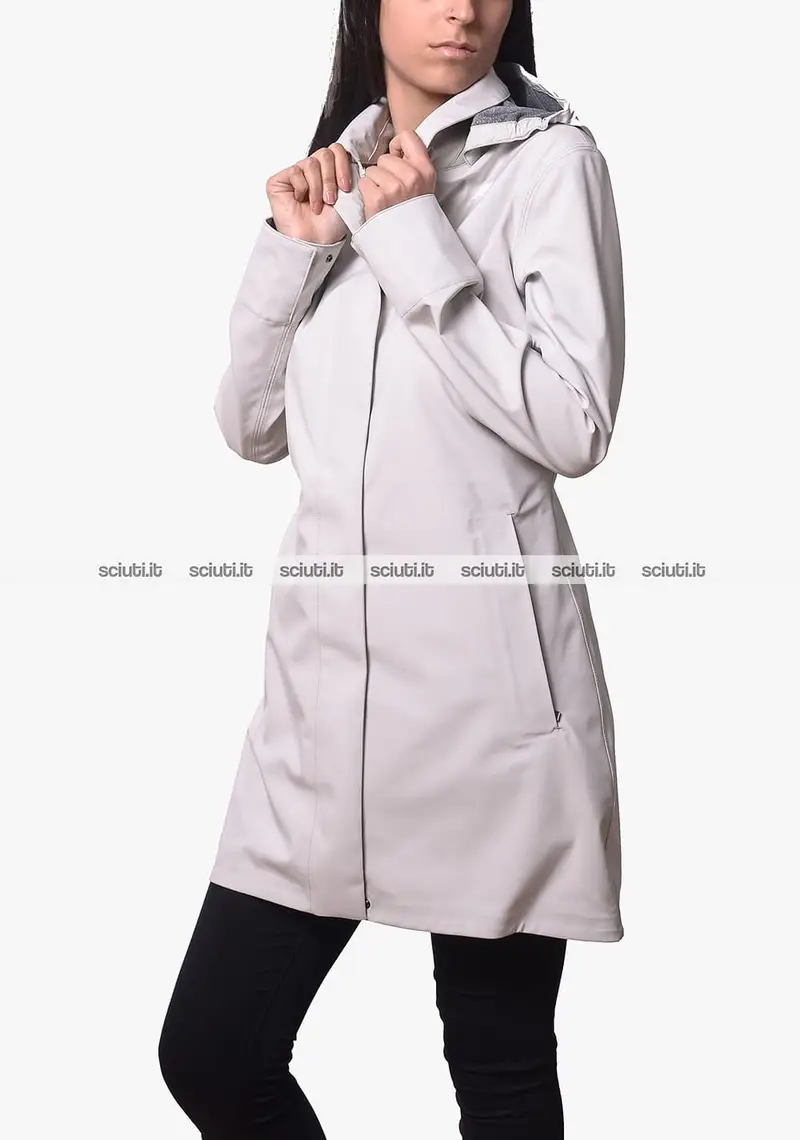 Giubbotto lungo Kway donna beige chiaro Mathy bonded jersey