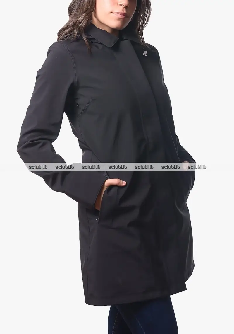 Giubbotto lungo Kway donna nero Mathy bonded