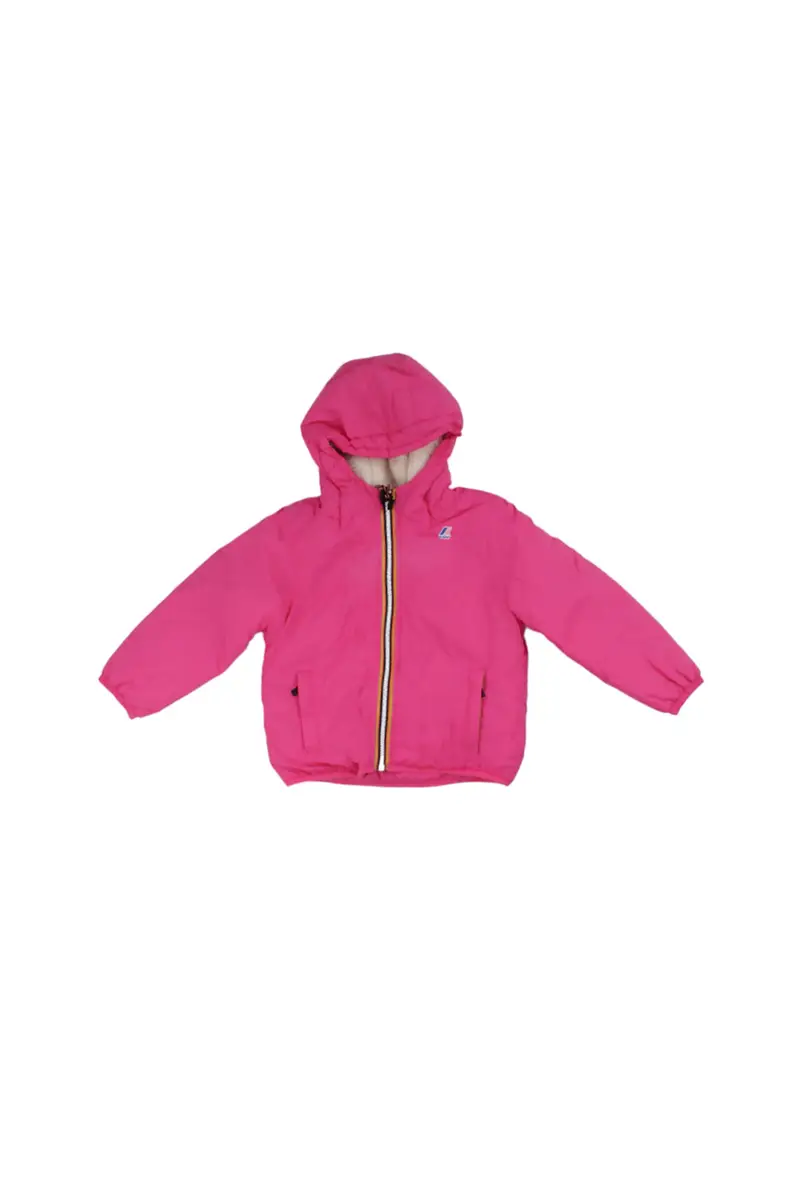 Giubbotto Unisex Junior KWAY Fuchsia magenta P. le vrai 4.0 claude orsetto