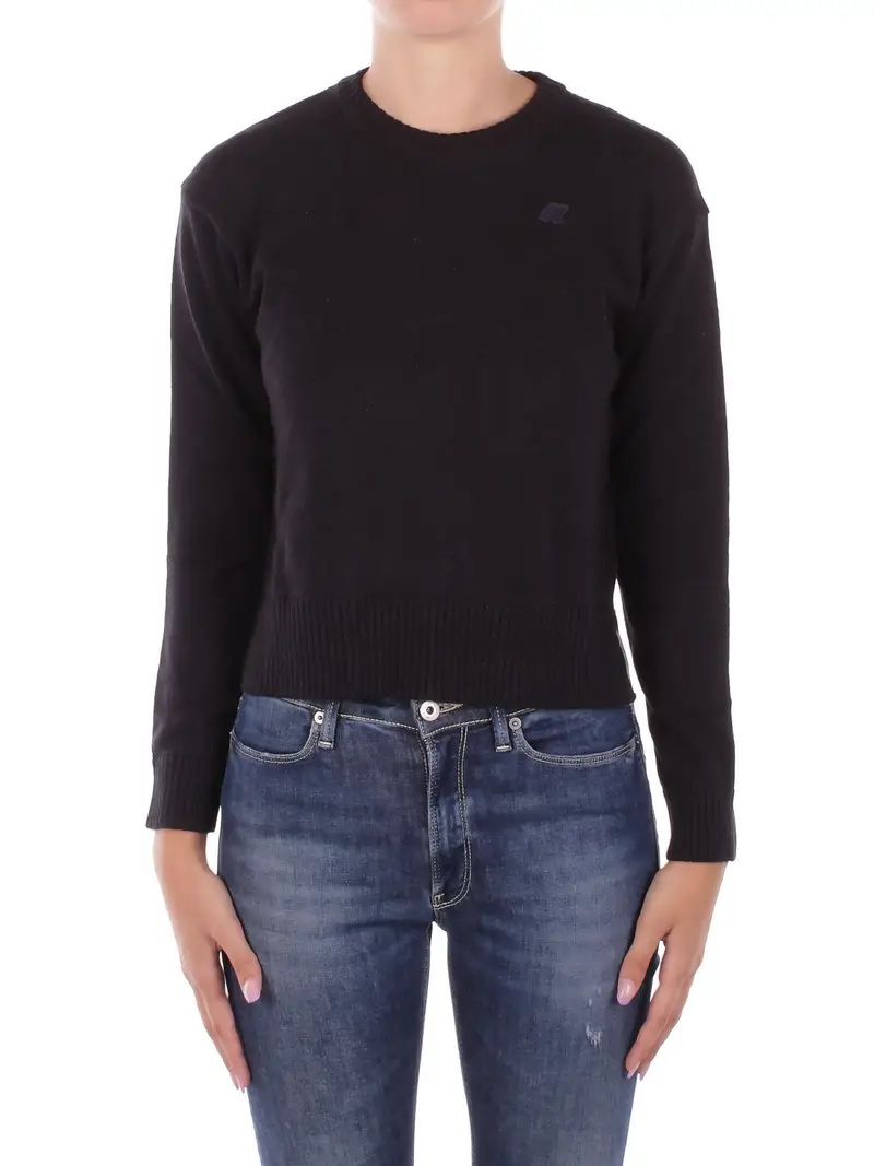 Maglia Donna KWAY Black mel Domitine cotton cashmere
