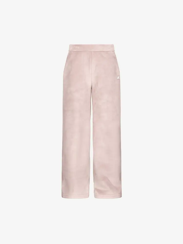 pantaloni kids/junior sportivi in velluto rosa con logo laterale