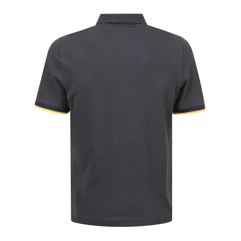 polo nero uomo in piqué elasticizzato miniatura 2