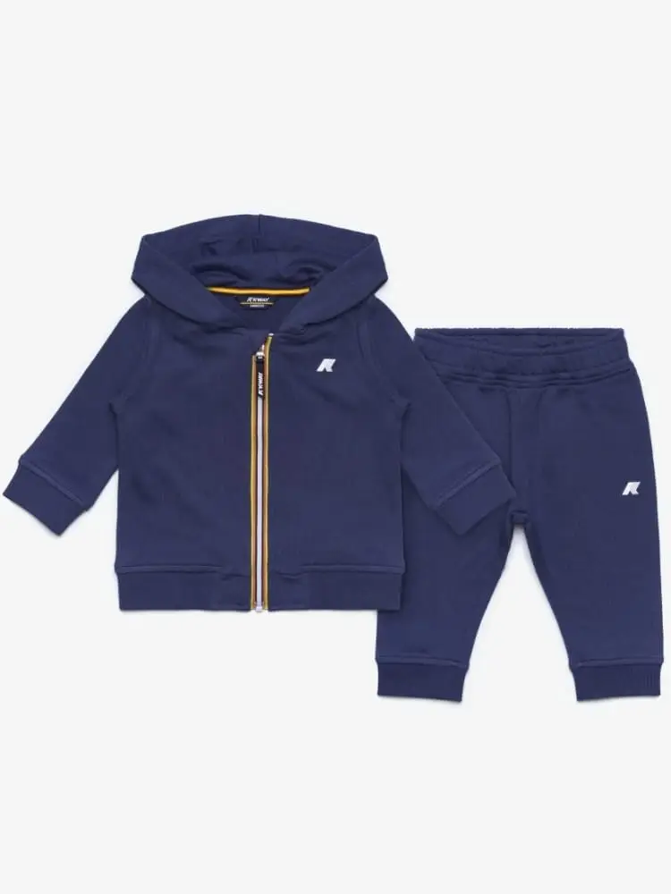 set felpa e pantalone infant blu scuro con logo
