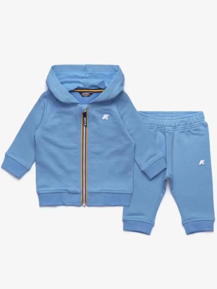 set felpa e pantalone infant celeste con logo