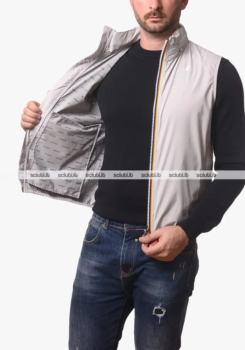 Smanicato Kway uomo beige Valen stretch dot