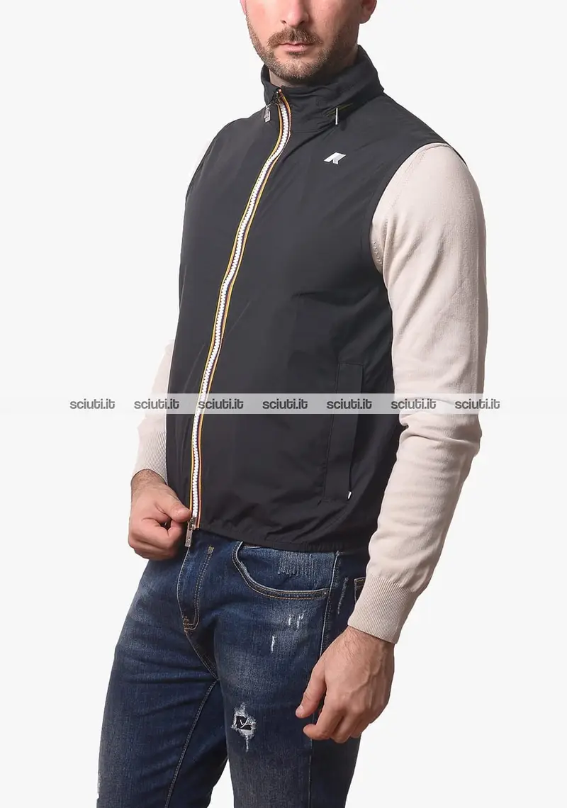 Smanicato Kway uomo nero Valen stretch dot