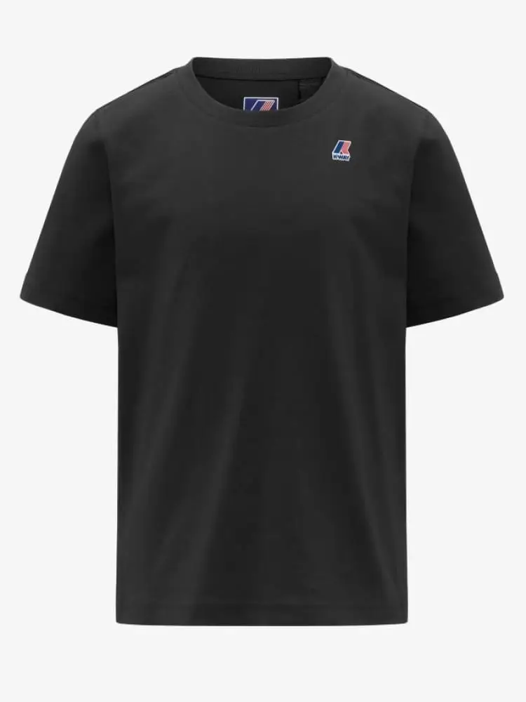 t-shirt kids/junior nera con micro logo