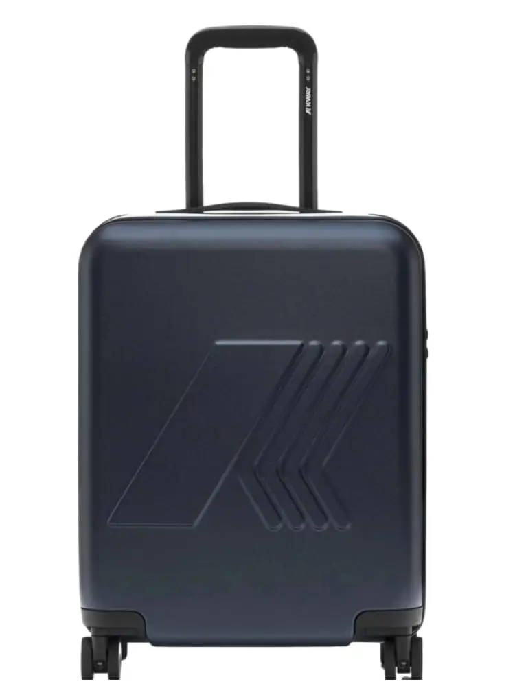 trolley uomo eudoxie blu scuro con logo in rilievo