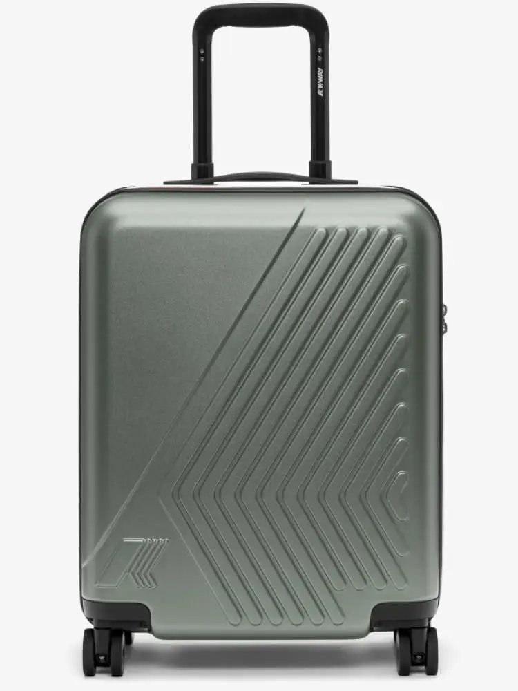 trolley uomo eudoxie verde con logo in rilievo