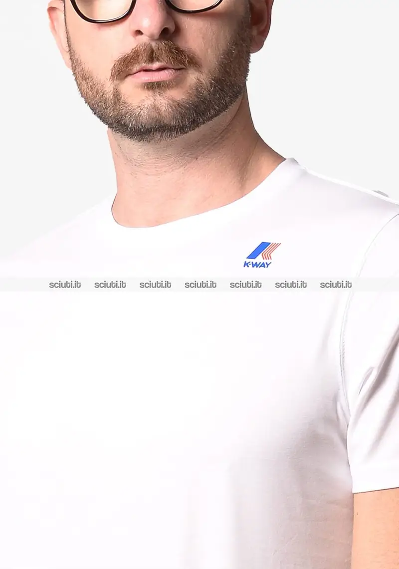 Tshirt Kway uomo bianca Leonide packable