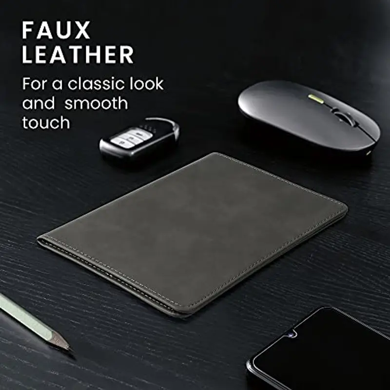 kwmobile Custodia Pelle Nabuk per Libretto Circolazione Auto - Cover Portalibretto con Scomparti per Tessere Patente - Foderina Porta Documenti grigio scuro miniatura 3