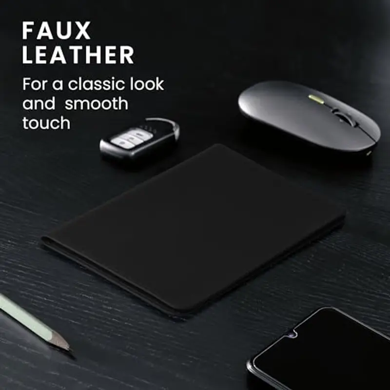 kwmobile Custodia Pelle Nabuk per Libretto Circolazione Auto - Cover Portalibretto con Scomparti per Tessere Patente - Foderina Porta Documenti nero miniatura 3