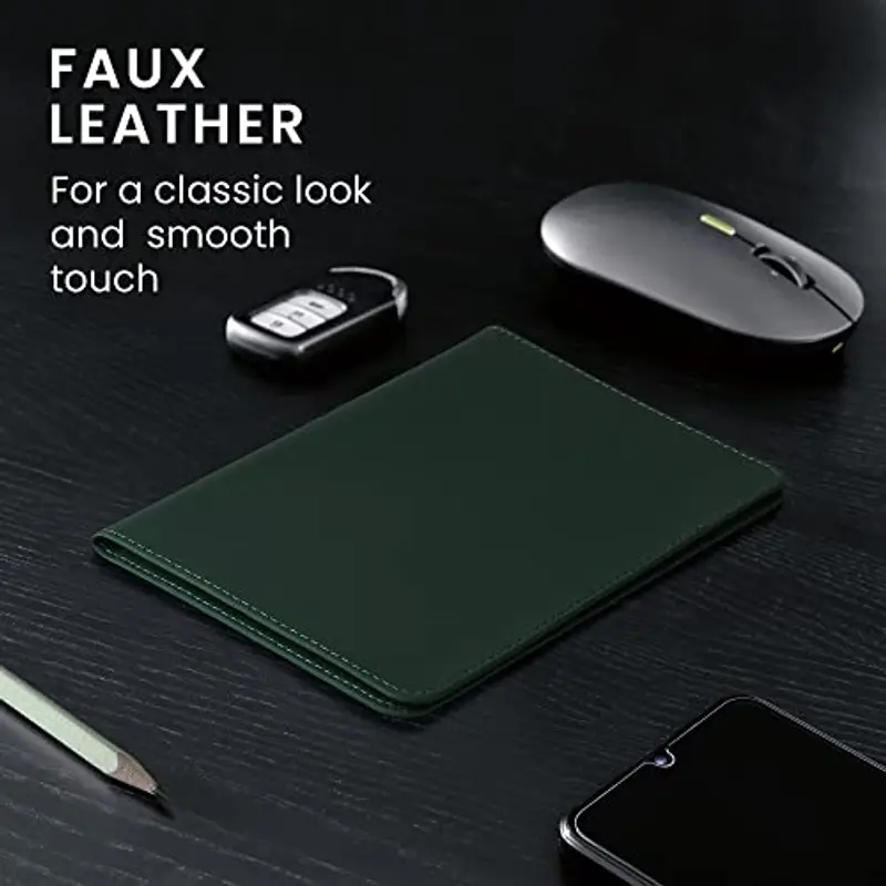 kwmobile Custodia Pelle Nabuk per Libretto Circolazione Auto - Cover Portalibretto con Scomparti per Tessere Patente - Foderina Porta Documenti petrolio miniatura 3