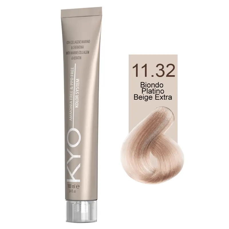 Kyo Ammonia Free e PPD Free Tinta Capelli - 11.32 Biondo Platino Beige Extra