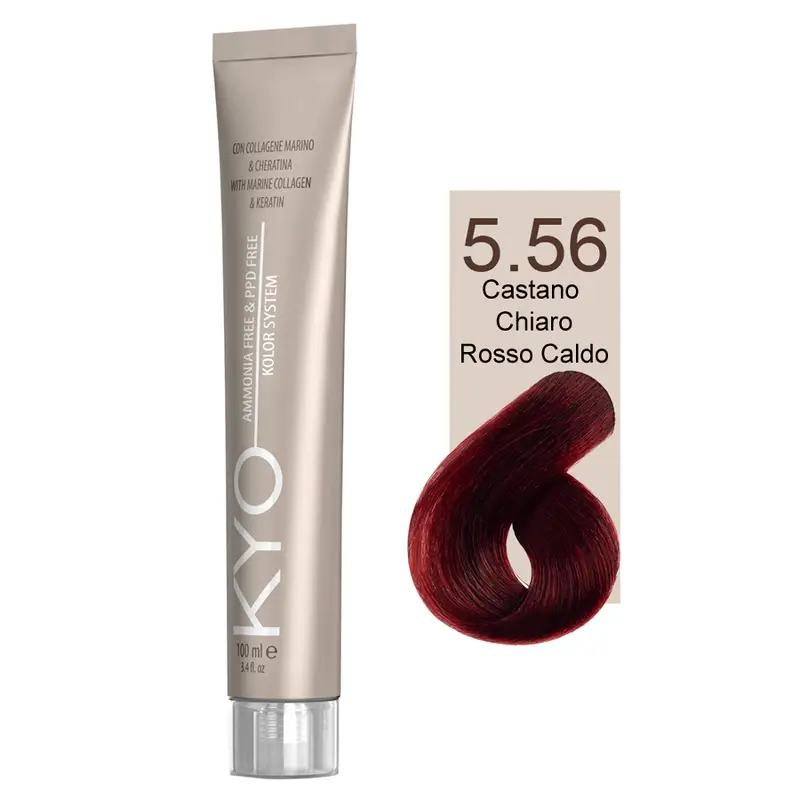 Kyo Ammonia Free e PPD Free Tinta Capelli - 5.56 Castano Chiaro Rosso Caldo