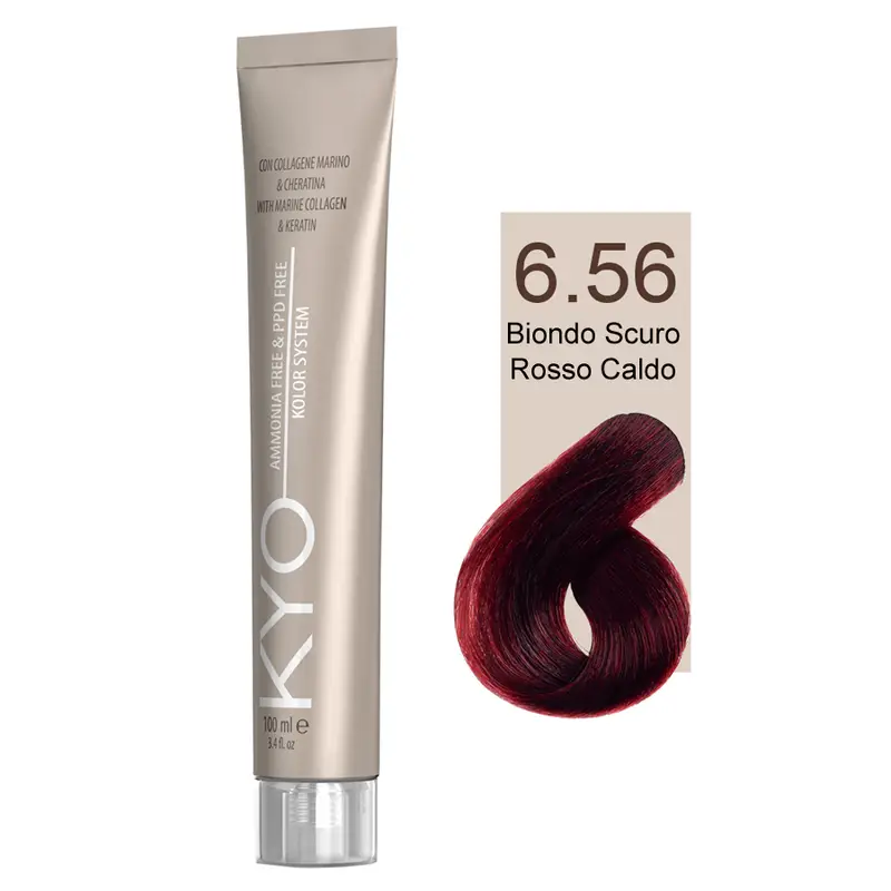 Kyo Ammonia Free e PPD Free Tinta Capelli - 6.56 Biondo Scuro Rosso Caldo