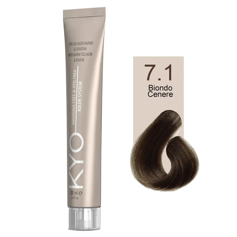 Kyo Ammonia Free e PPD Free Tinta Capelli - 7.1 Biondo Cenere