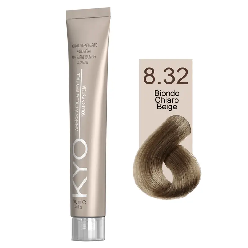 Kyo Ammonia Free e PPD Free Tinta Capelli - 8.32 Biondo Chiaro Beige