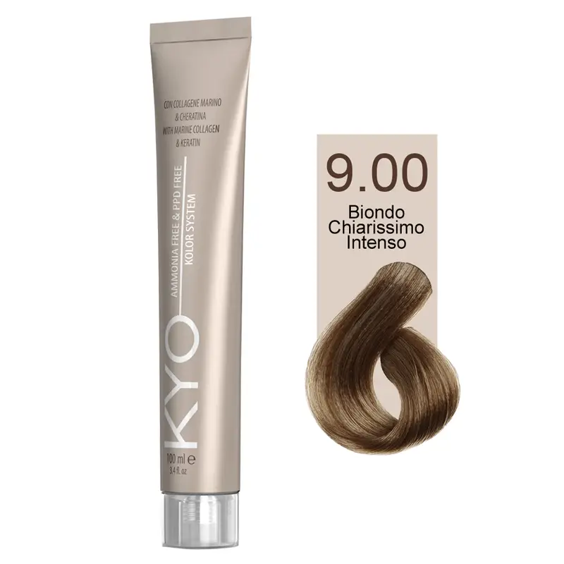 Kyo Ammonia Free e PPD Free Tinta Capelli - 9.00 Biondo Chiarissimo Intenso