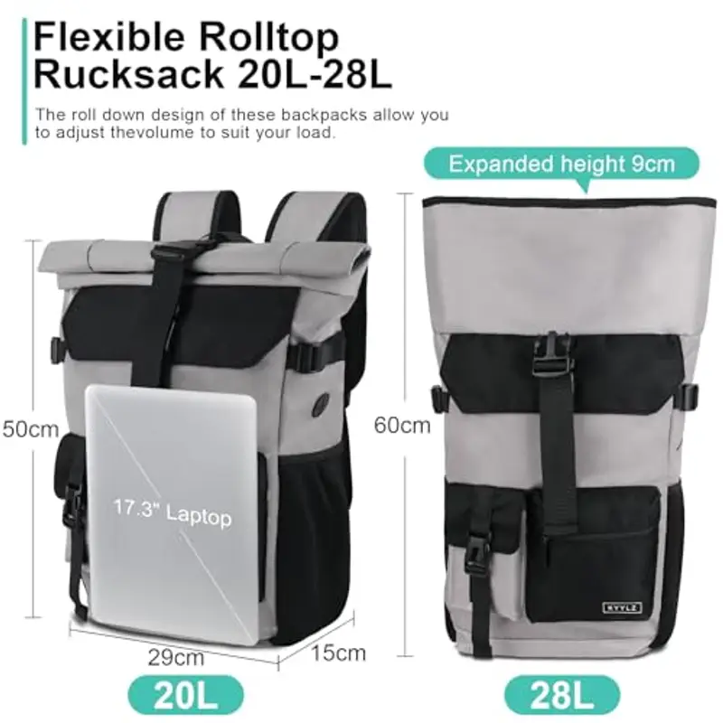 KYYLZ Zaino da viaggio Uomo Grigio 1600851 miniatura 2