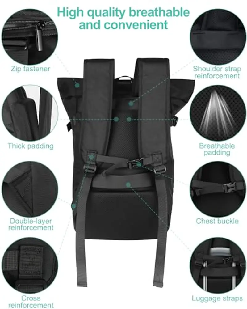 KYYLZ Zaino da viaggio Uomo Nero 1548309 miniatura 3