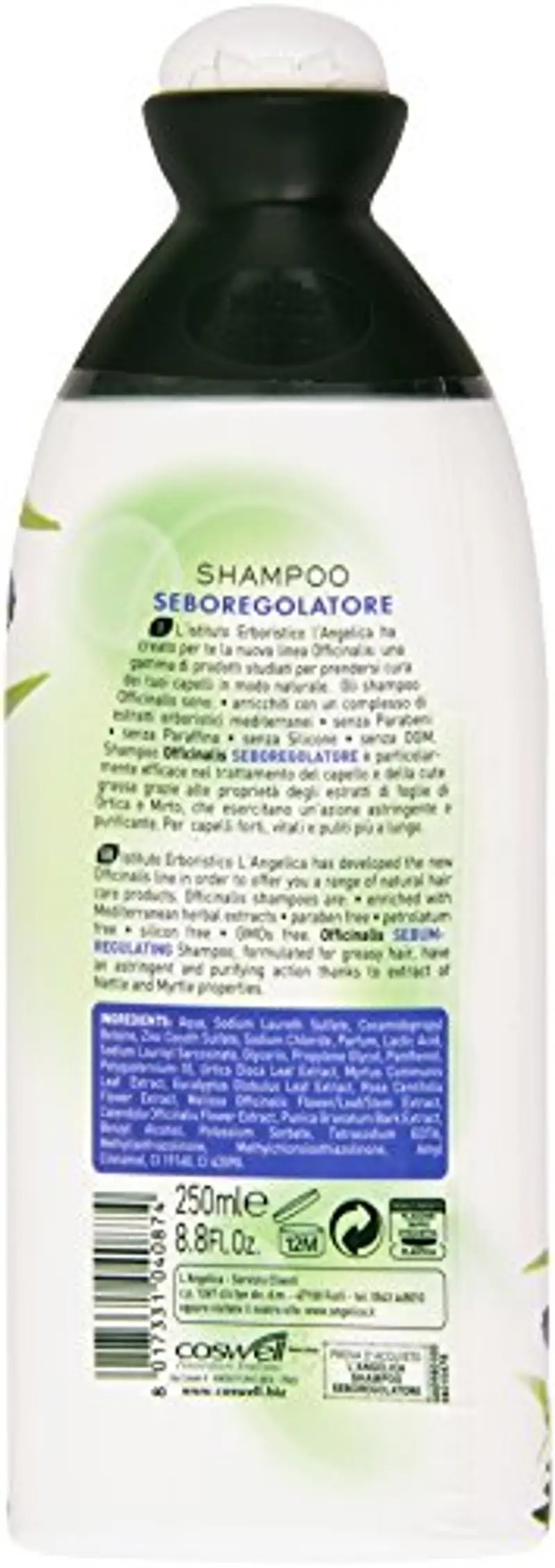 L'Angelica - Shampoo Seboregolatore Ortica E Mirto, Capelli Grassi miniatura 2