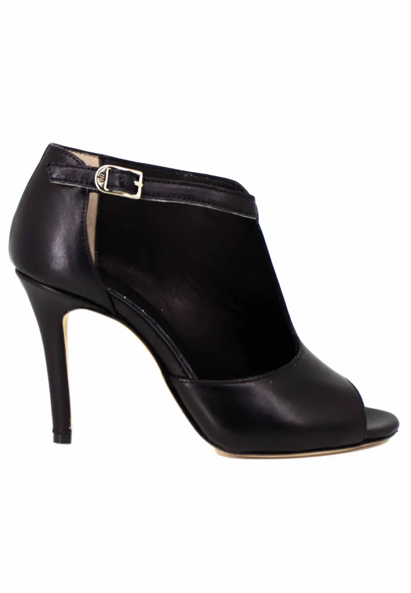 Sandali donna in pelle nera con cinturino e tacco alto Donna SP8000 001