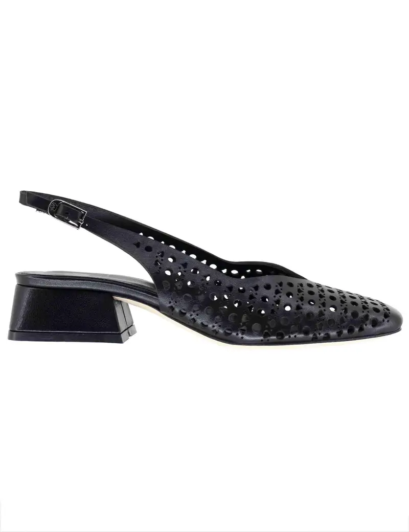 L'Arianna Slingback donna in pelle nera forata Donna CH2525/G 001