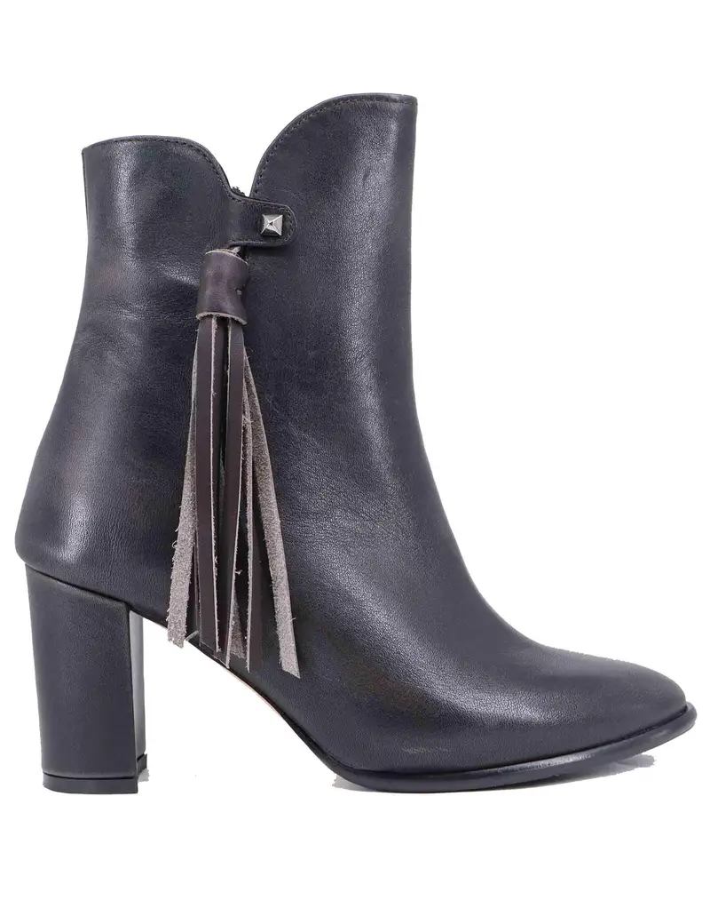 Stivaletti donna in pelle grigia con nappine laterali Donna TR2443/G 029