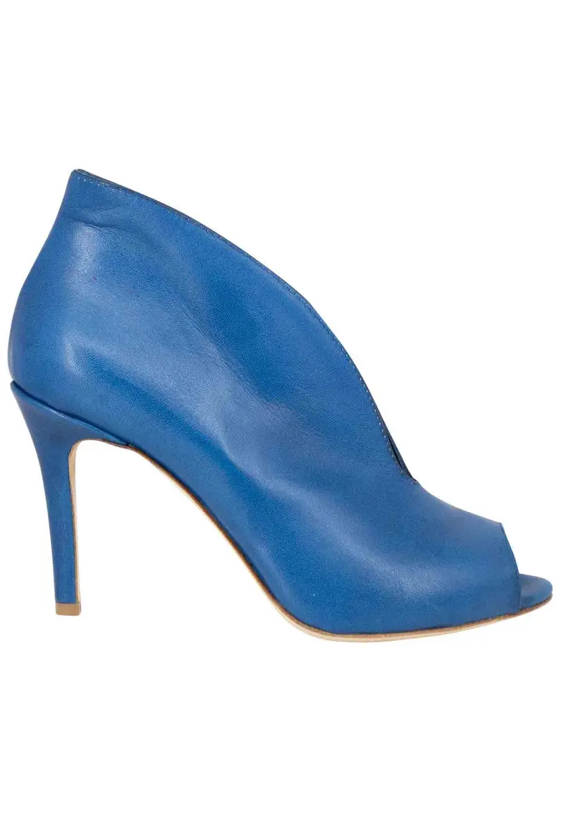 Stivaletti open toe donna in pelle blu denim tacco alto Donna SP8004 002