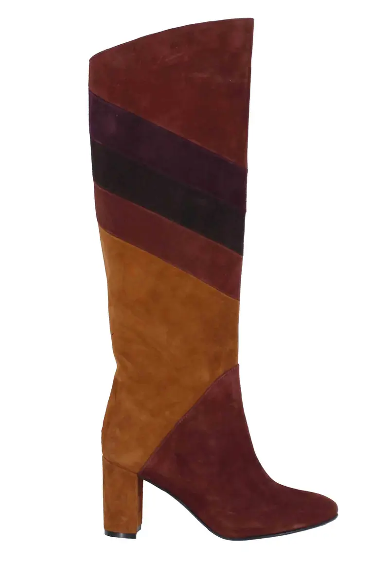 Stivali donna a tubo in camoscio marrone con punta tonda Donna ST1690/G 5