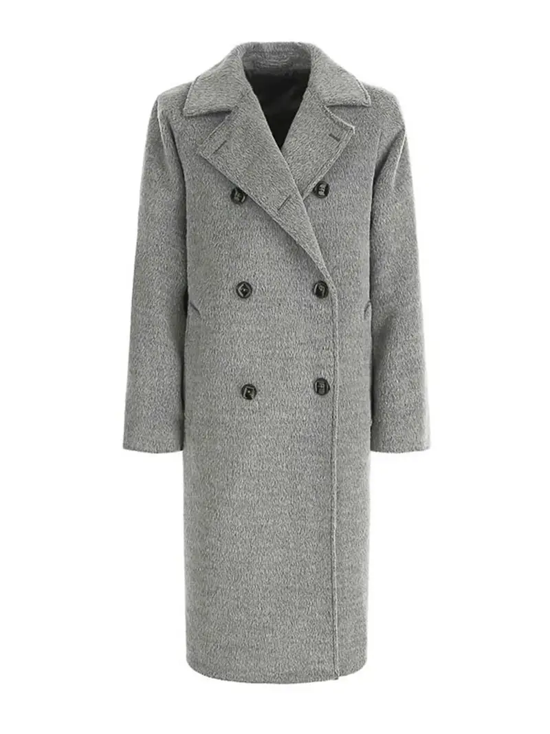 Cappotto Doppiopetto Grigio Chiaro