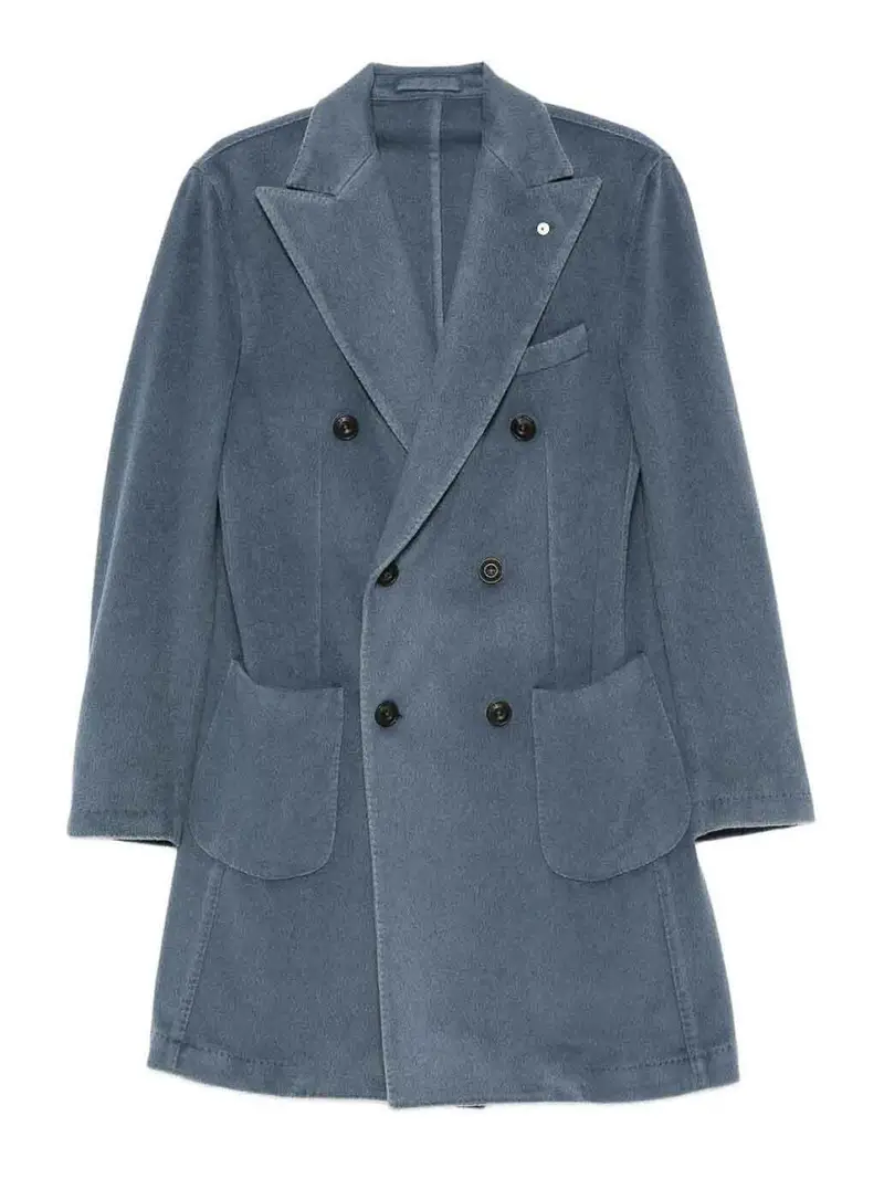 Cappotto in lana e cashmere Azzurro