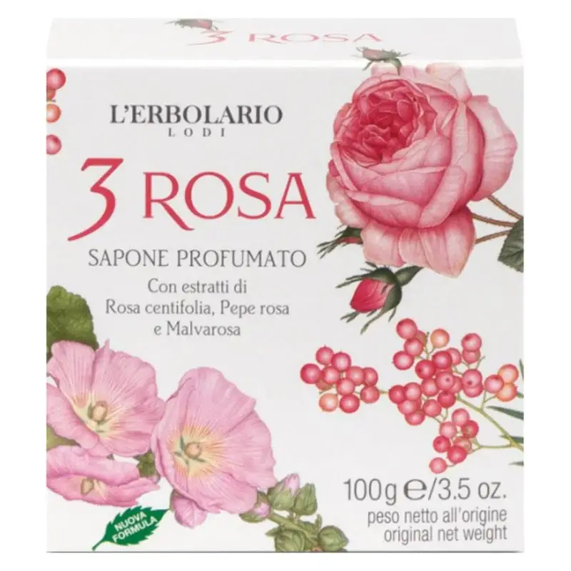 3 Rosa Sapone Profumato 100 G