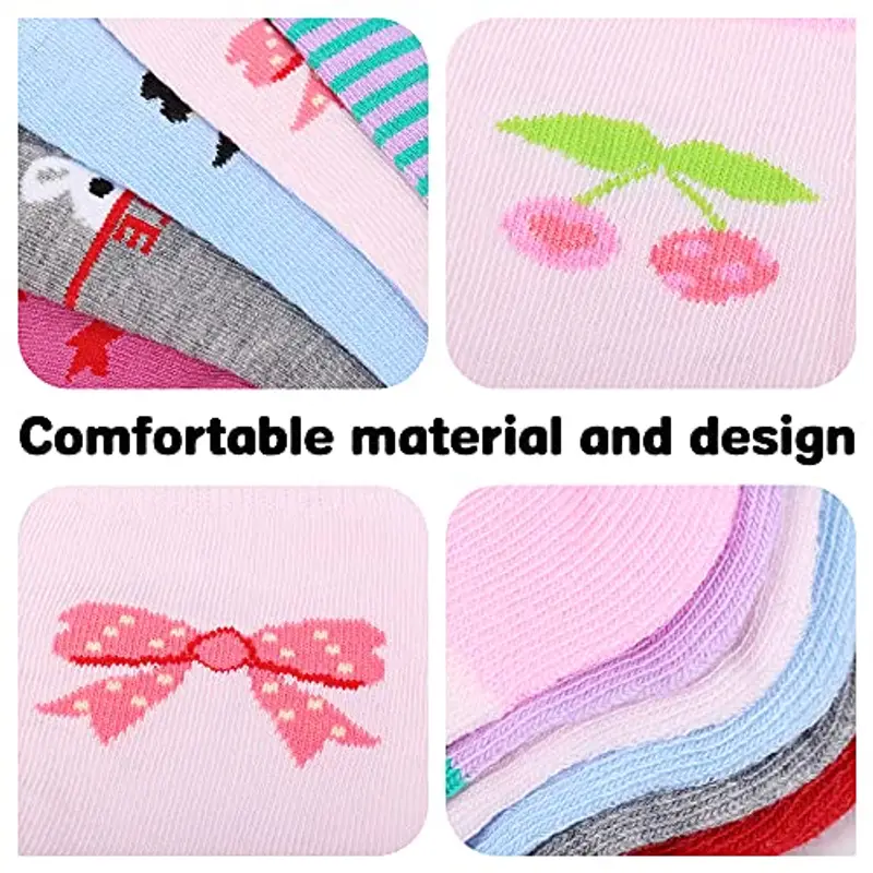 L&K-II 12 paia calzini delle ragazze calzini bambino in cotone confortevole 2808 27 miniatura 3