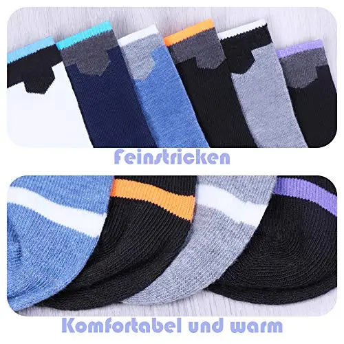 L&K-II 12 paia di calzini da bambino e da bambino morbidi e comodi, calzini invernali, calzini autunnali, calzini di miniatura 3