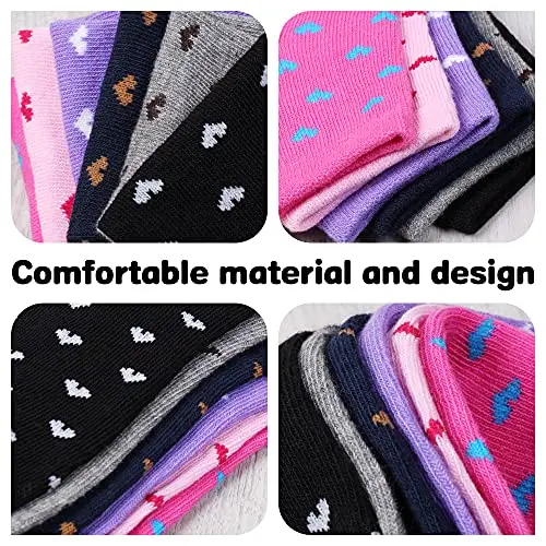 L&K-II 12 paia di calzini per bambina con simpatici motivi animalier fantasia a cuore Stivaletti per bambini calzini da miniatura 3