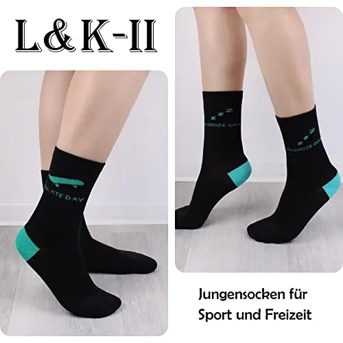 L & K-II 12 paia di calzini per bambini calzini invernali per ragazze e ragazzi lunghi morbidi football 2874 35 miniatura 3