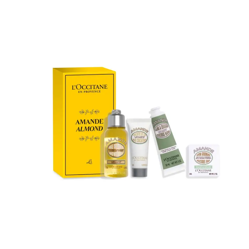 Cofanetti L'Occitane Kit Scoperta Mandorla - Latte corpo,Olio doccia,Crema mani,Cofanetto viso e corpo
