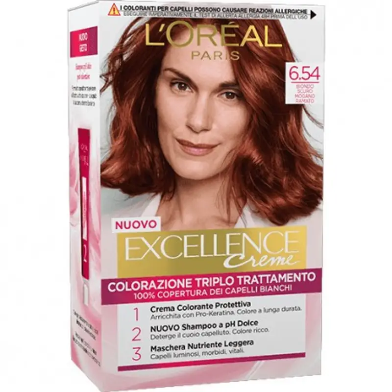 L'Oréal Colorazione Triplo Trattamento - 6.54 Biondo scuro mogano ramato