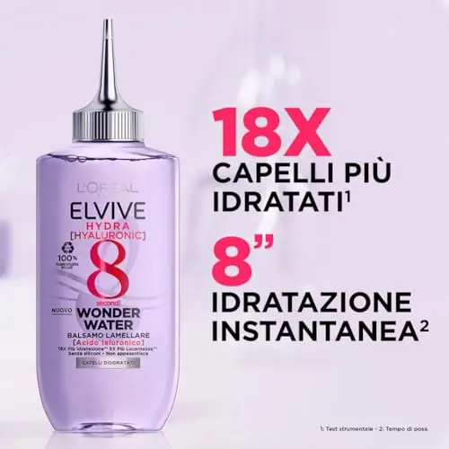 L'Oréal Paris Balsamo Lamellare Elvive Wonder Water Hydra Hyaluronic, Per Dare Lucentezza a Capelli Disidratati, Senza miniatura 2